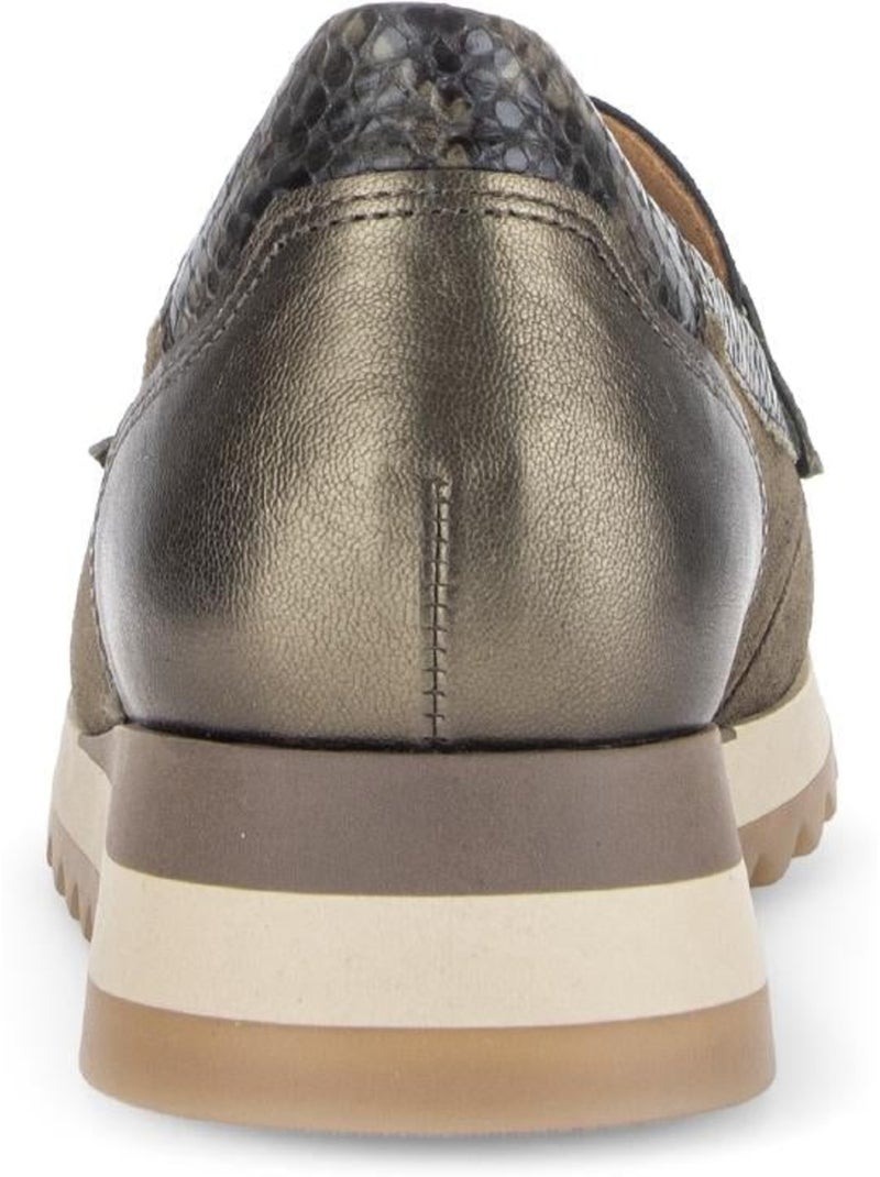 Mocassins  en cuirs combinés Vert - Kiabi