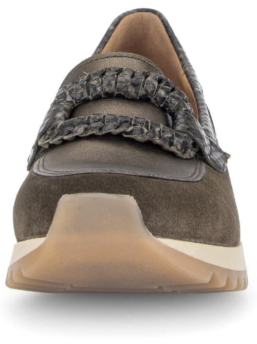 Mocassins  en cuirs combinés - Kiabi