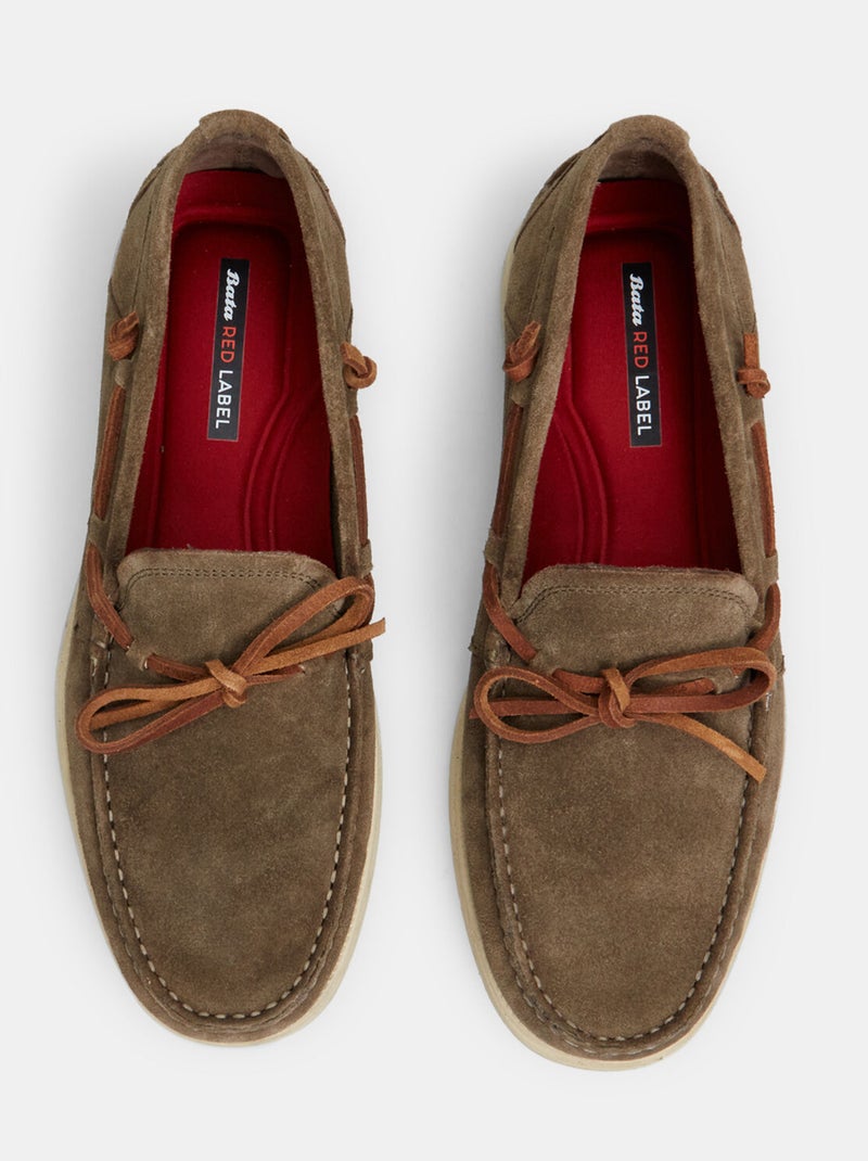 Mocassins en daim BATA Beige - Kiabi