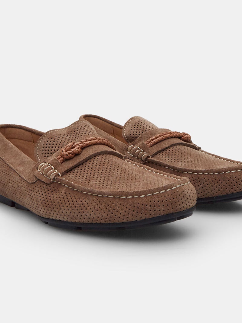 Mocassins en daim BATA Beige - Kiabi