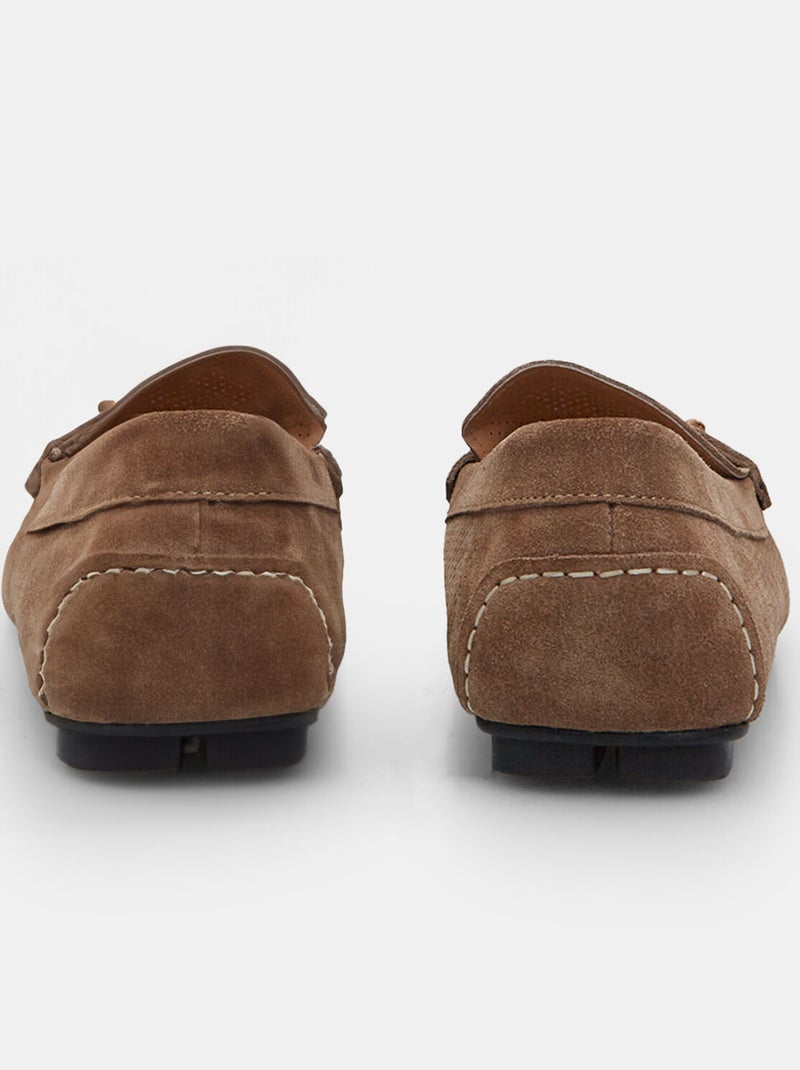 Mocassins en daim BATA Beige - Kiabi
