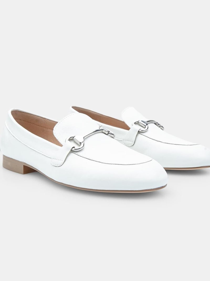 Mocassins en daim BATA Blanc - Kiabi
