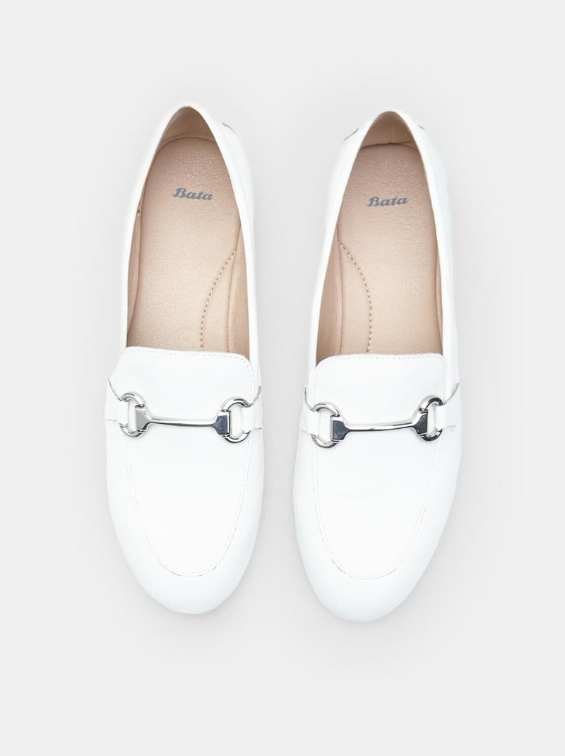 Mocassins en daim BATA Blanc - Kiabi