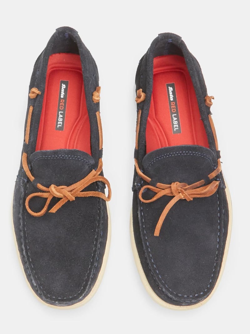 Mocassins en daim BATA Bleu - Kiabi