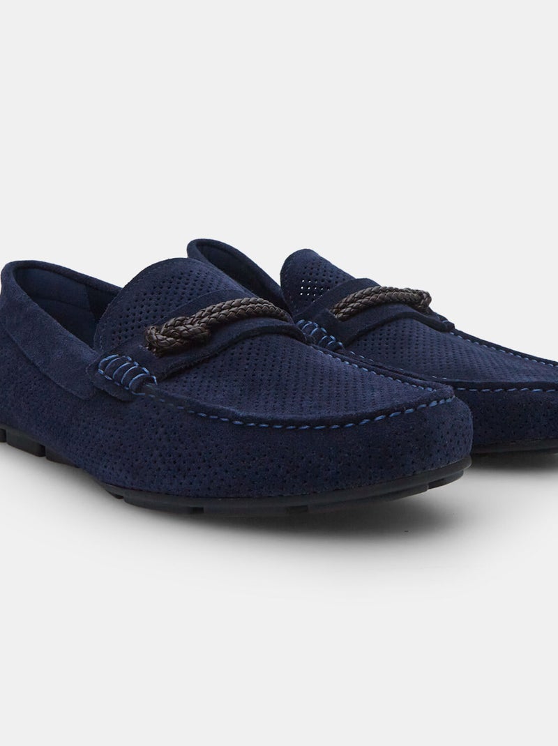 Mocassins en daim BATA Bleu - Kiabi