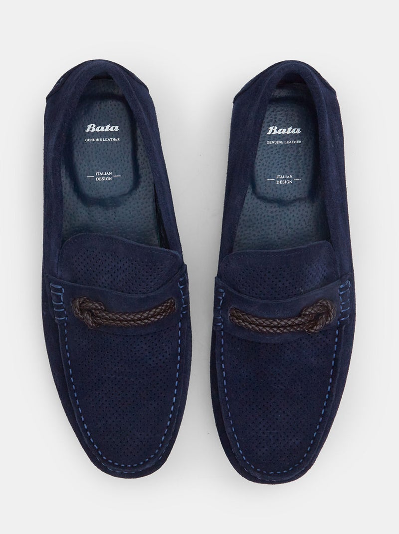 Mocassins en daim BATA Bleu - Kiabi