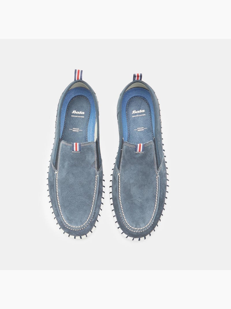 Mocassins en daim BATA Bleu - Kiabi