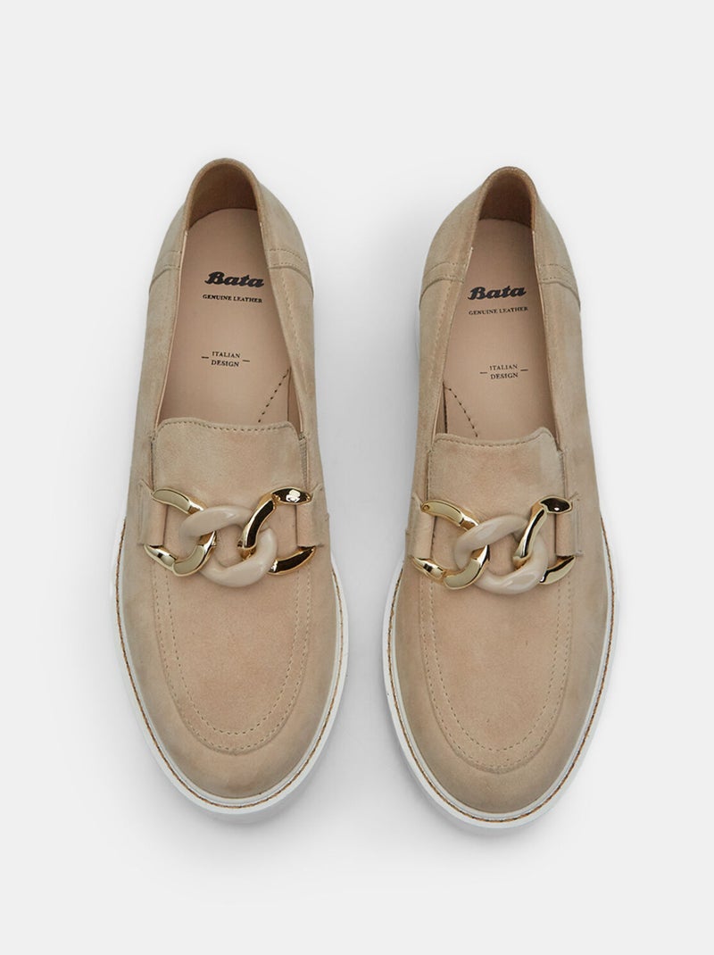 Mocassins en daim BATA Marron - Kiabi