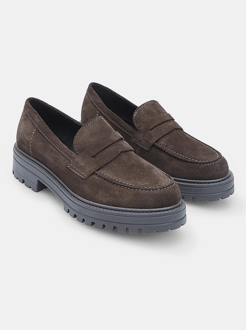 Mocassins en daim BATA Marron - Kiabi