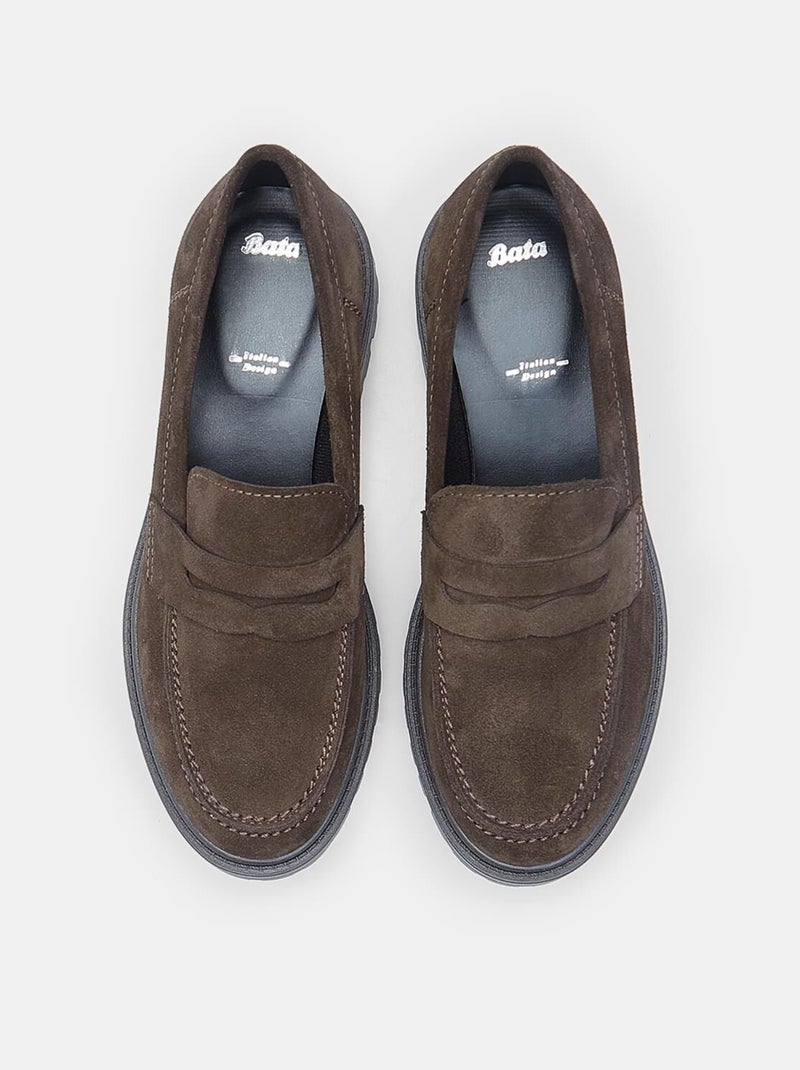 Mocassins en daim BATA Marron - Kiabi