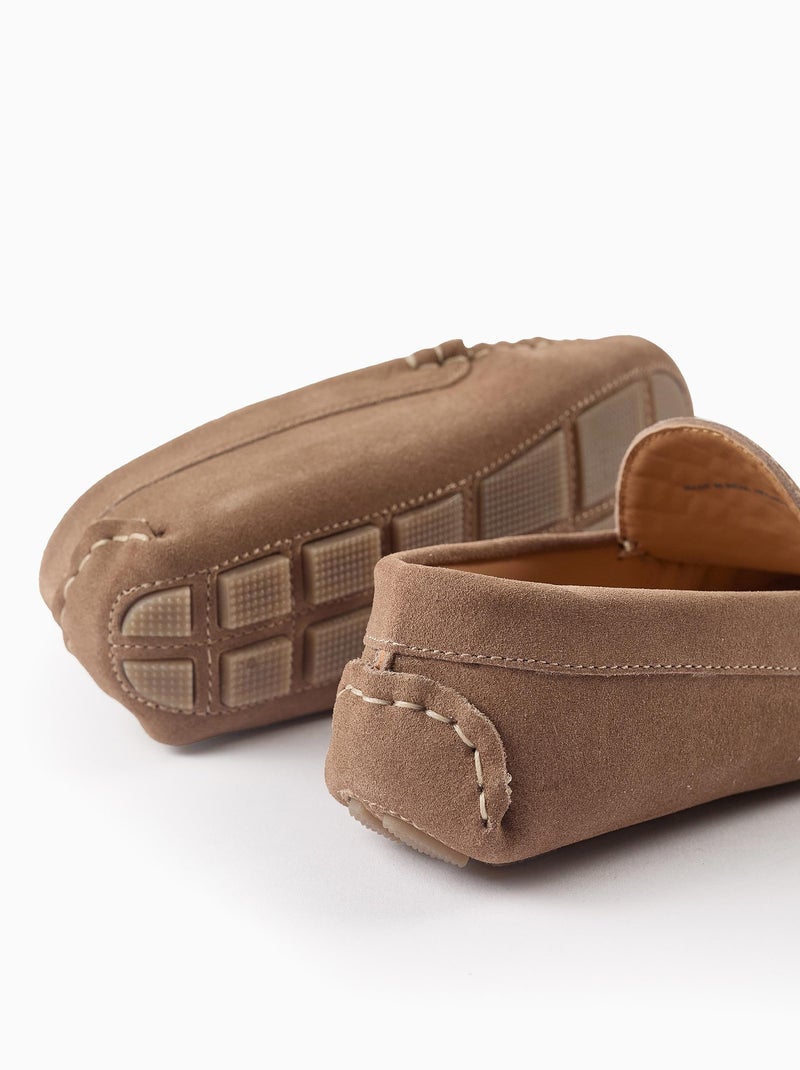 Mocassins en Daim Beige foncé - Kiabi