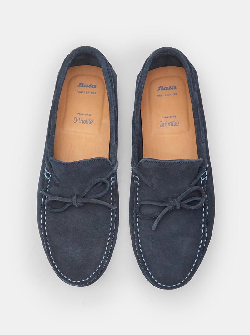 Mocassins en daim comfortables BATA Bleu - Kiabi