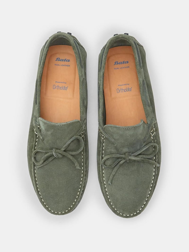 Mocassins en daim comfortables BATA Vert - Kiabi