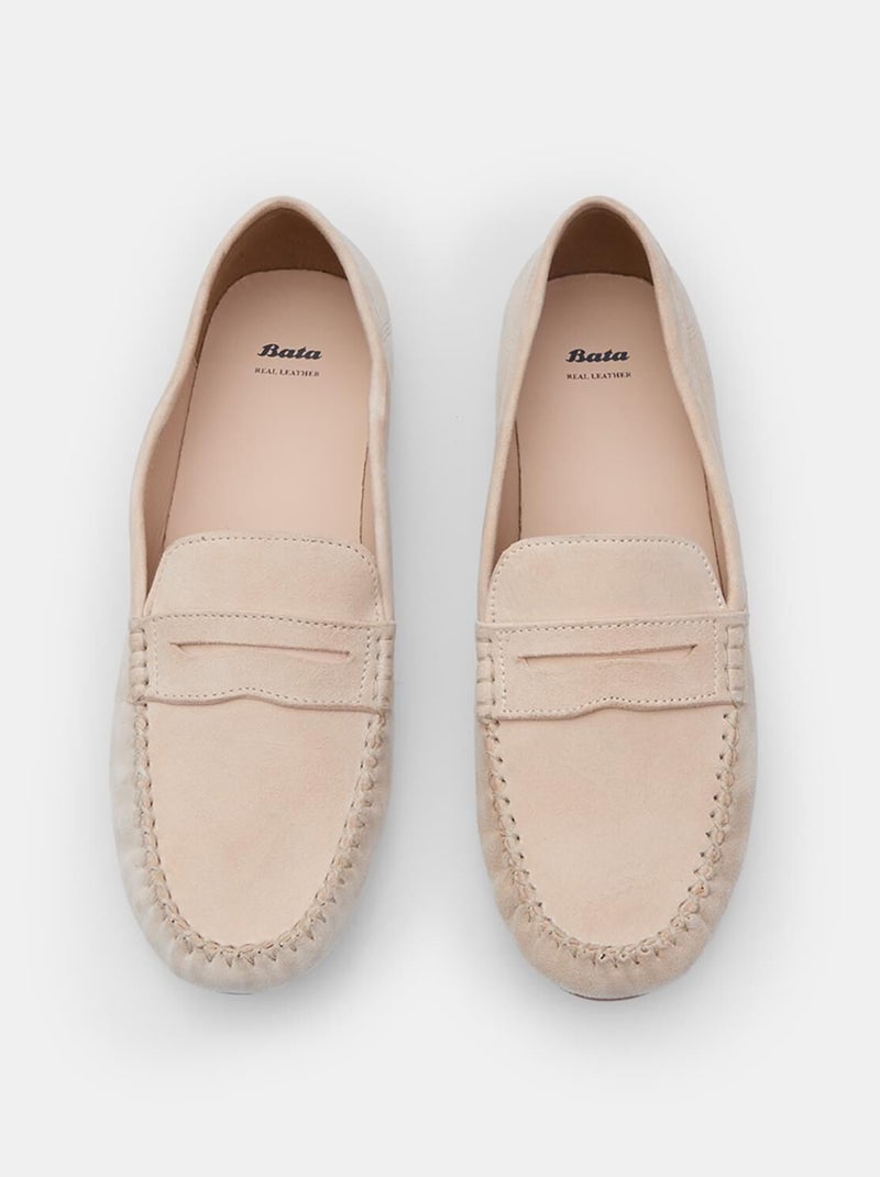 Mocassins en daim confortables  Bata Beige - Kiabi