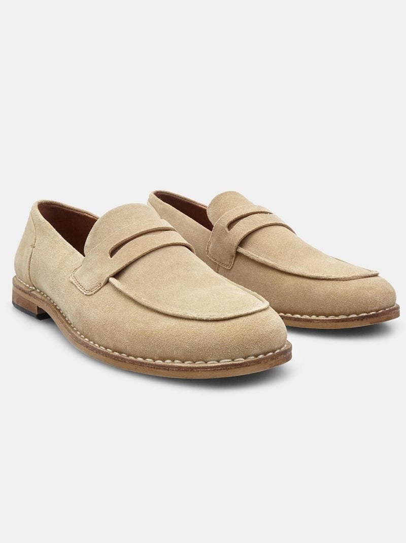 Mocassins en daim confortables  BATA Beige - Kiabi