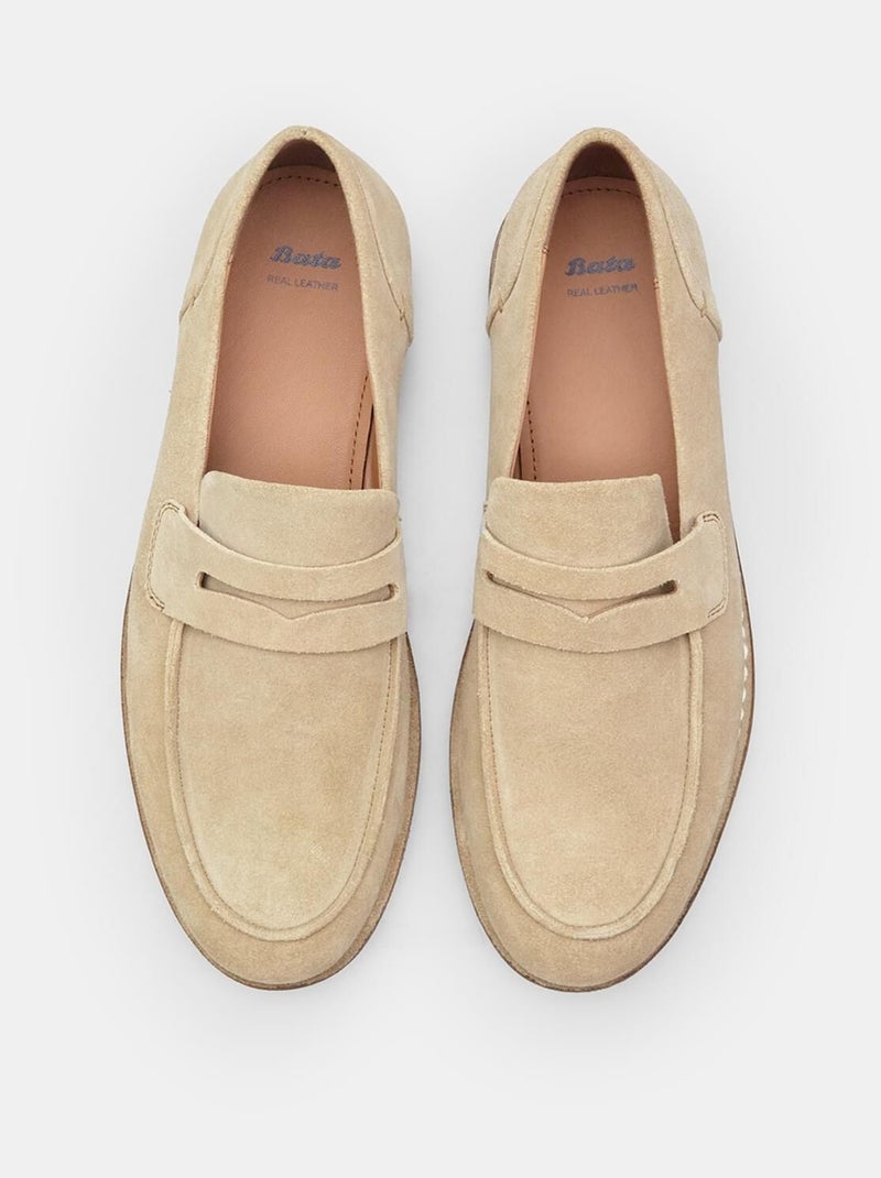 Mocassins en daim confortables  BATA Beige - Kiabi