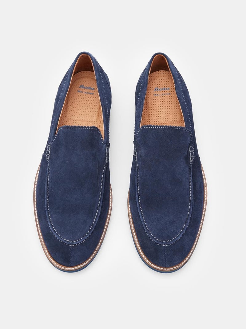 Mocassins en daim confortables  BATA Bleu - Kiabi