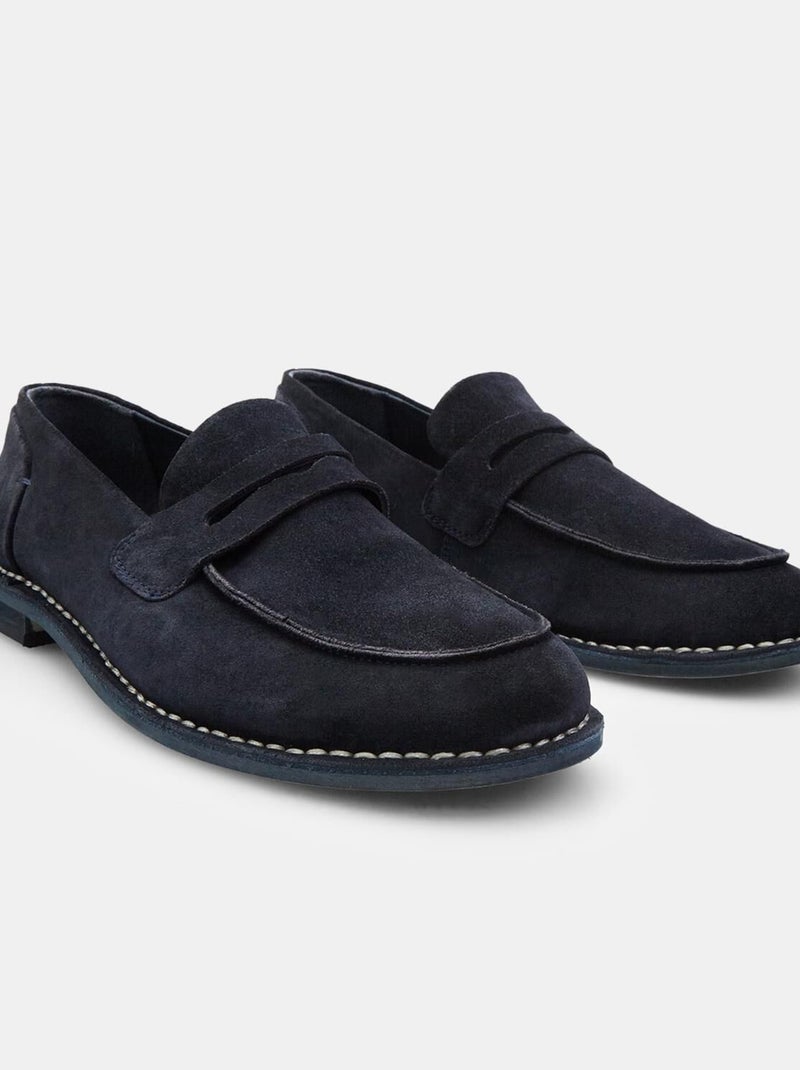 Mocassins en daim confortables  BATA Bleu - Kiabi