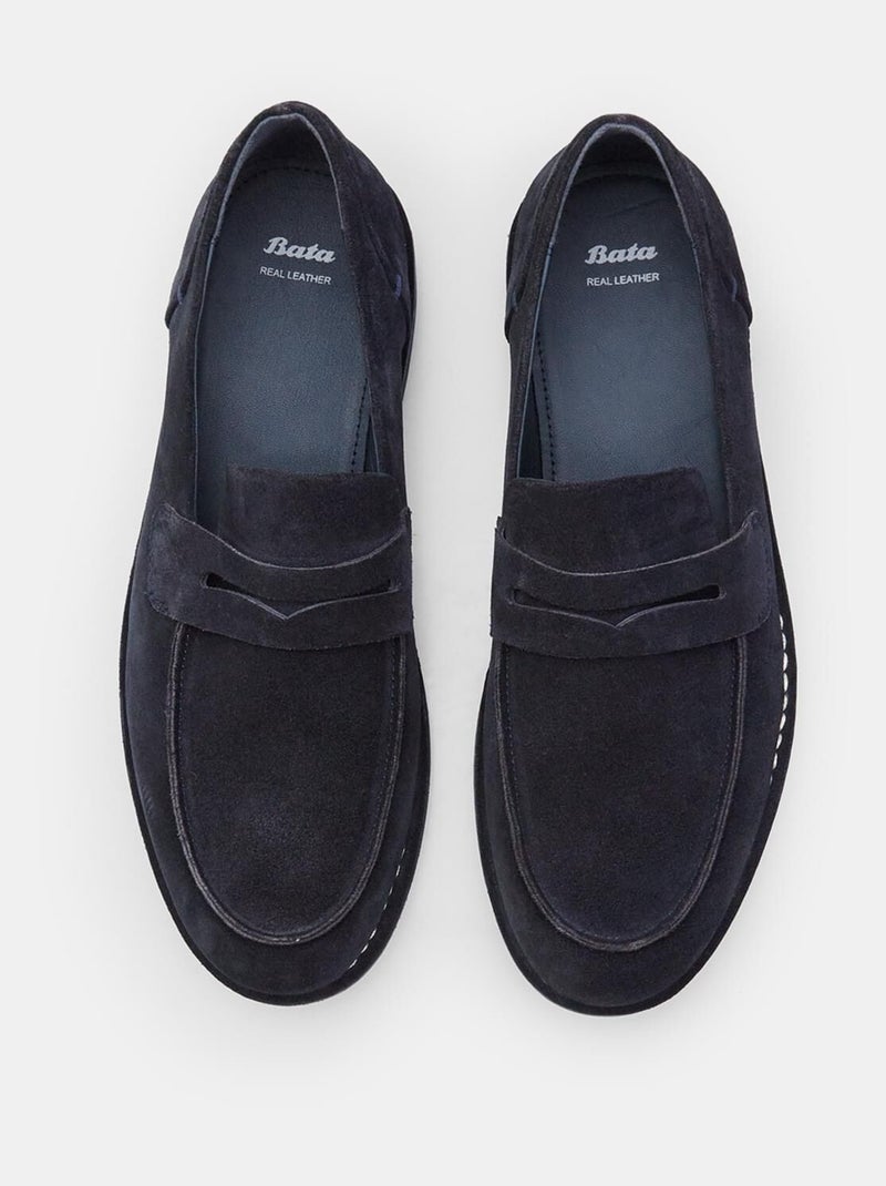 Mocassins en daim confortables  BATA Bleu - Kiabi