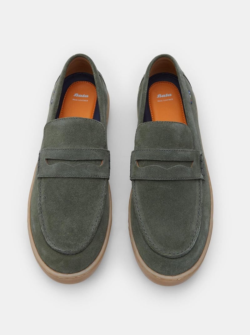 Mocassins en daim confortables  BATA Vert - Kiabi