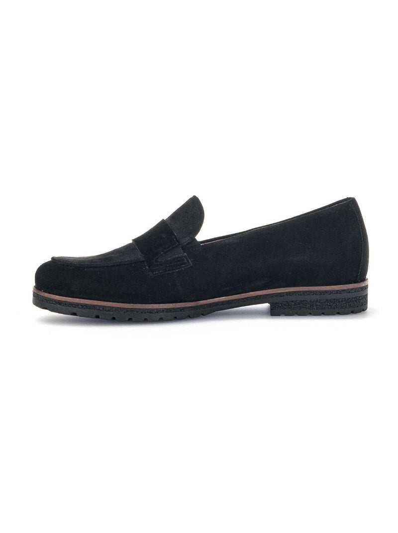 Mocassins  en nubuck Noir - Kiabi