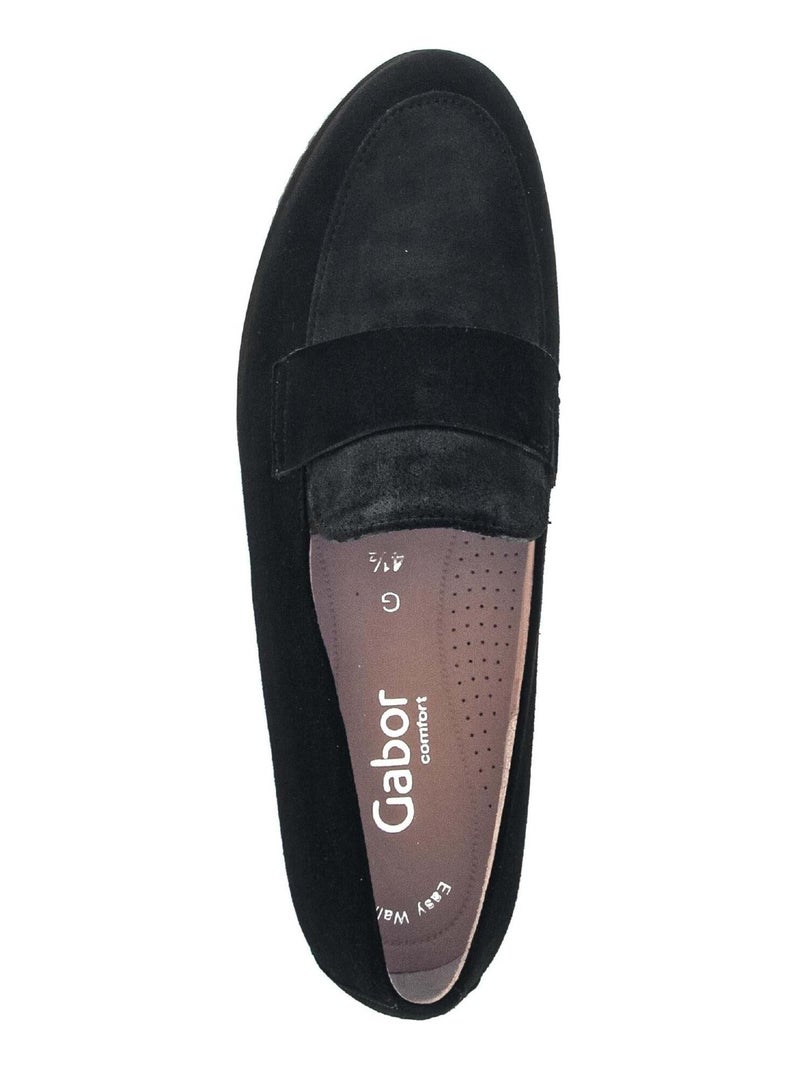 Mocassins  en nubuck Noir - Kiabi