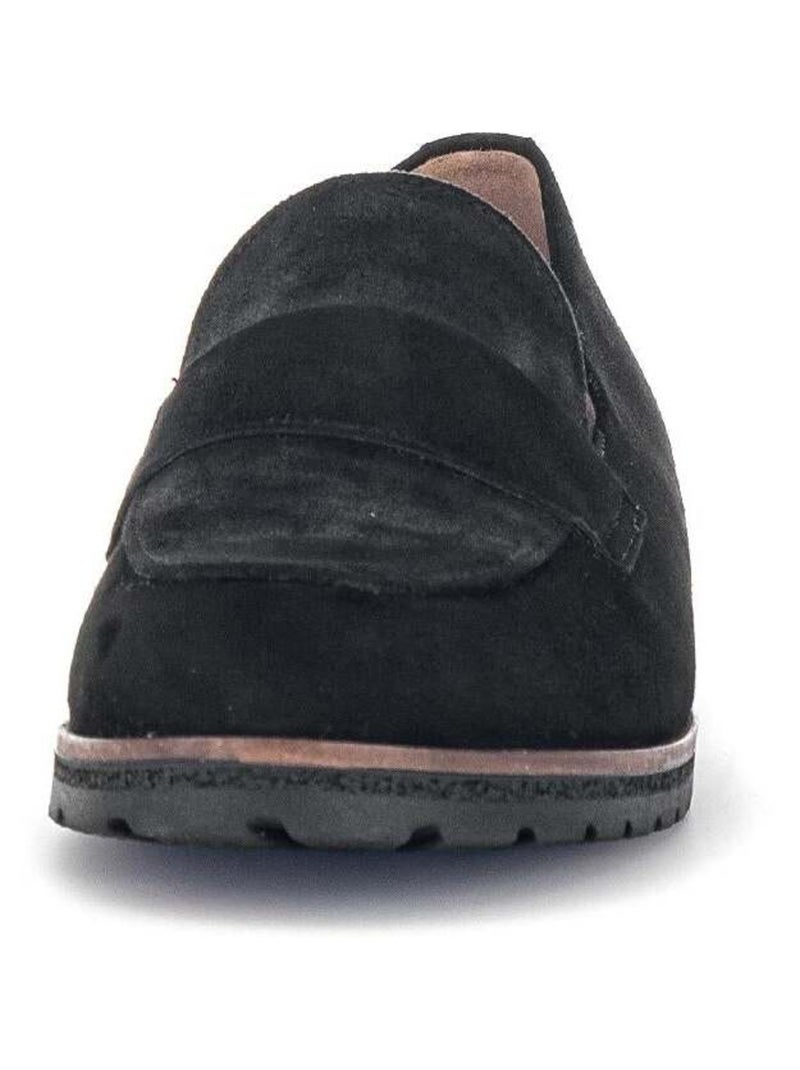 Mocassins  en nubuck Noir - Kiabi
