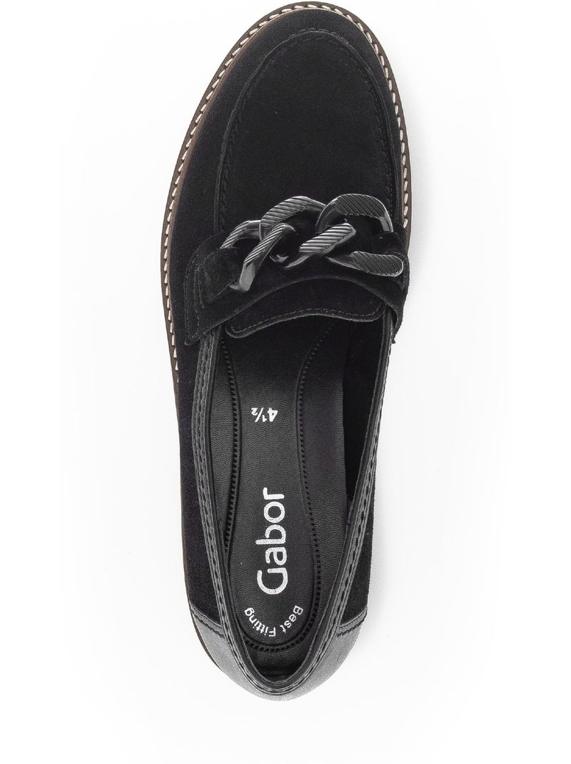 Mocassins  en Nubuck Noir - Kiabi