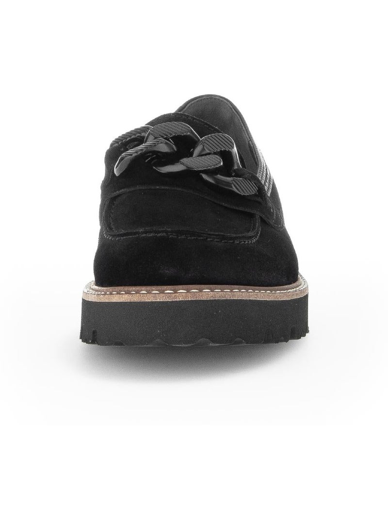 Mocassins  en Nubuck Noir - Kiabi