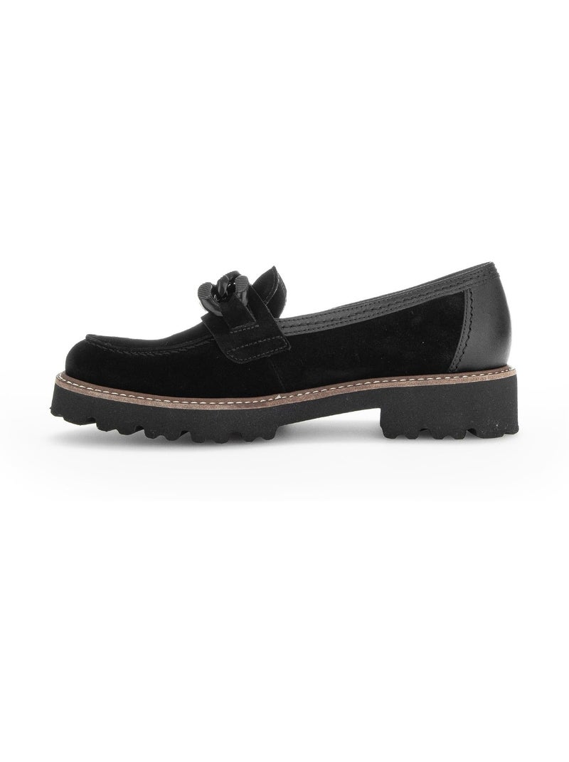 Mocassins  en Nubuck Noir Noir - Kiabi