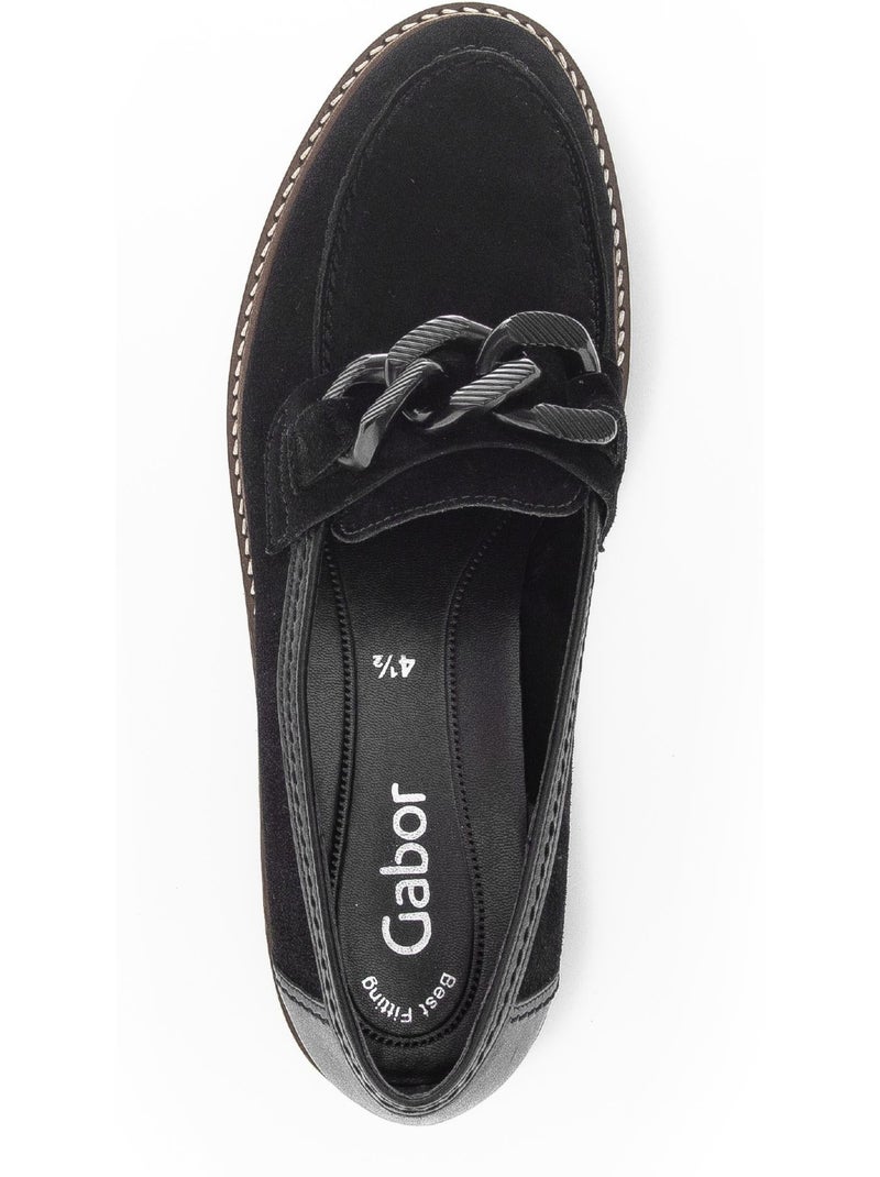 Mocassins  en Nubuck Noir Noir - Kiabi