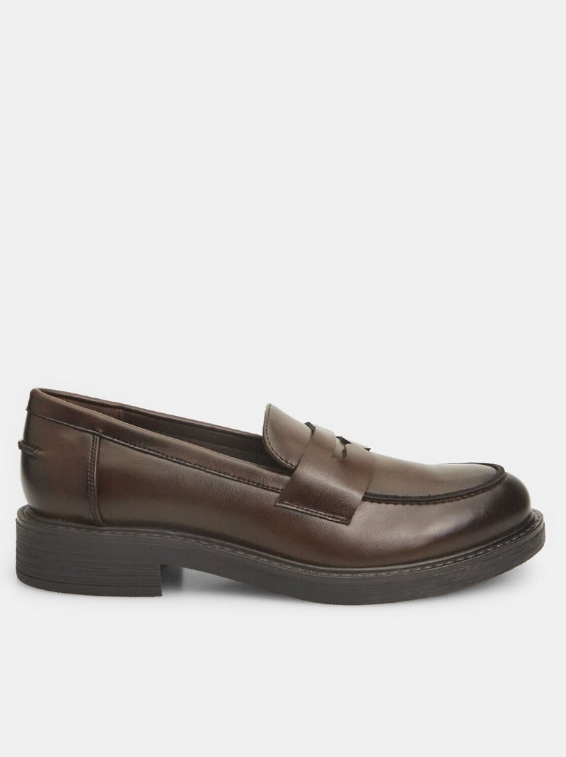 Mocassins en simil cuir BATA Marron - Kiabi