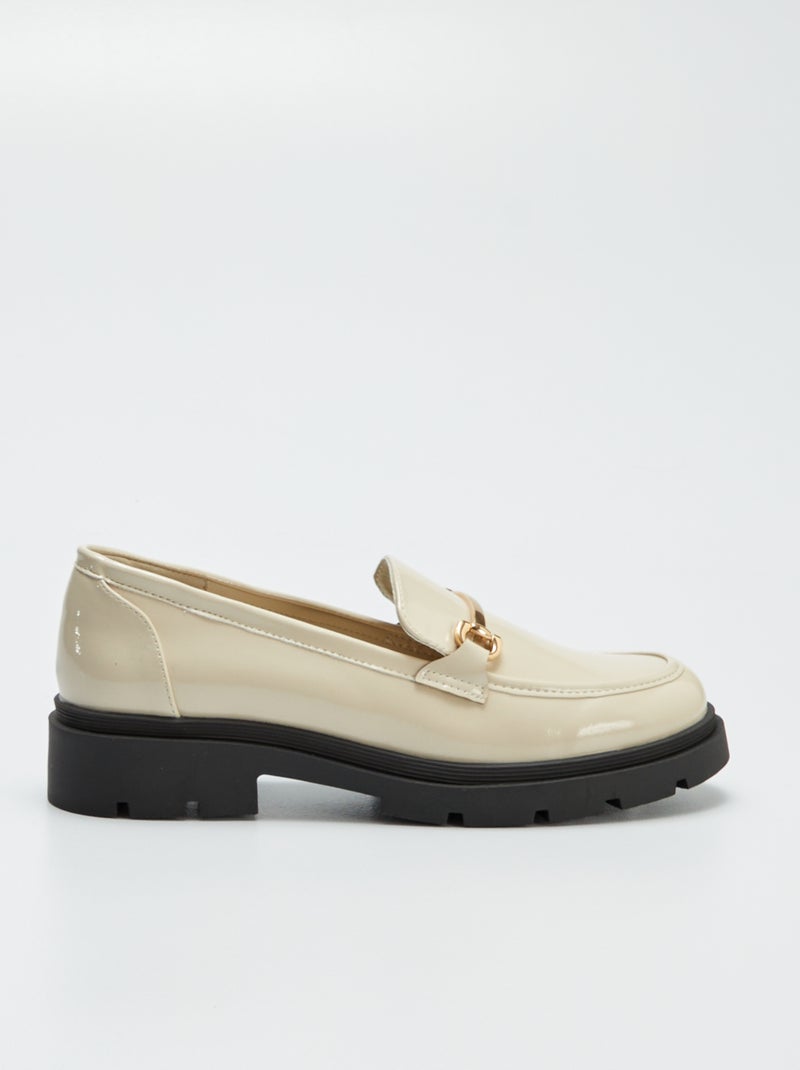 Mocassins en simili avec plateforme Beige - Kiabi