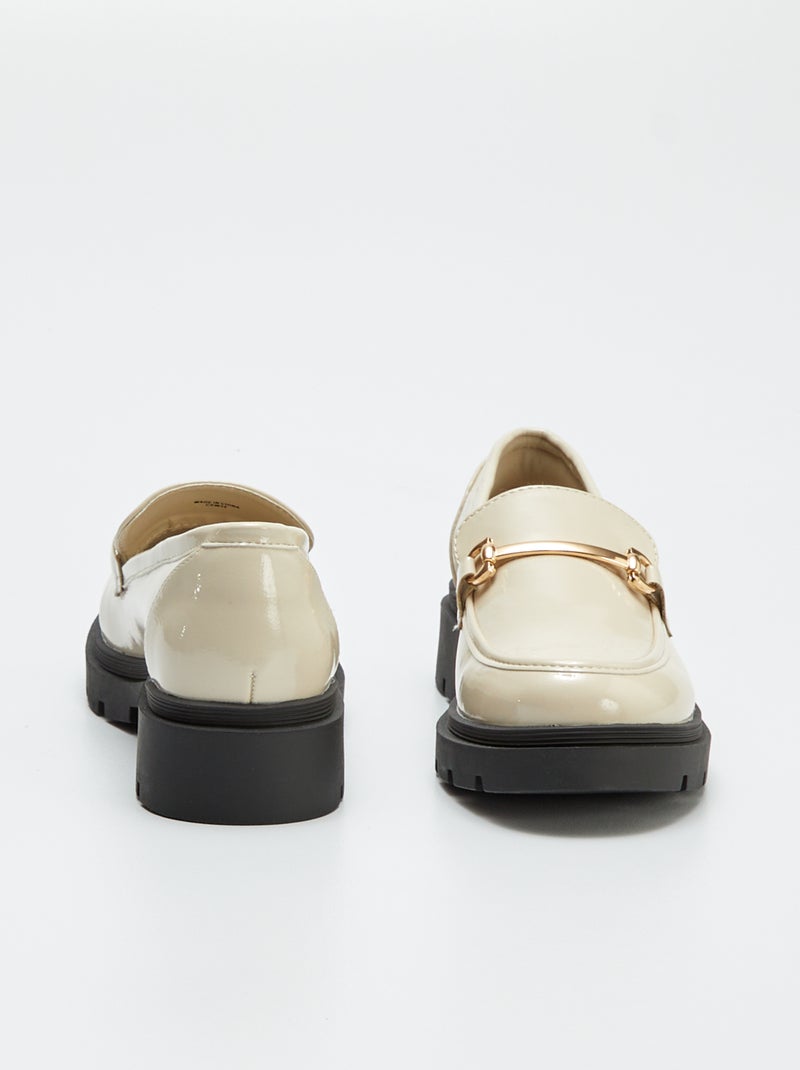 Mocassins en simili avec plateforme Beige - Kiabi