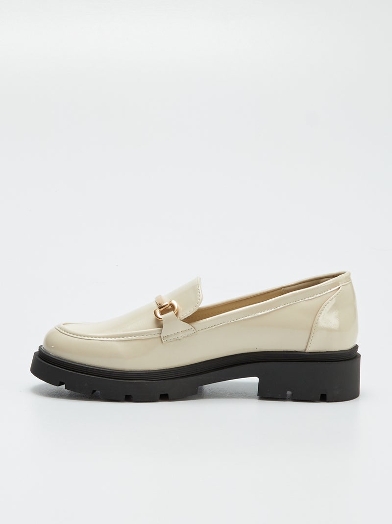 Mocassins en simili avec plateforme Beige - Kiabi