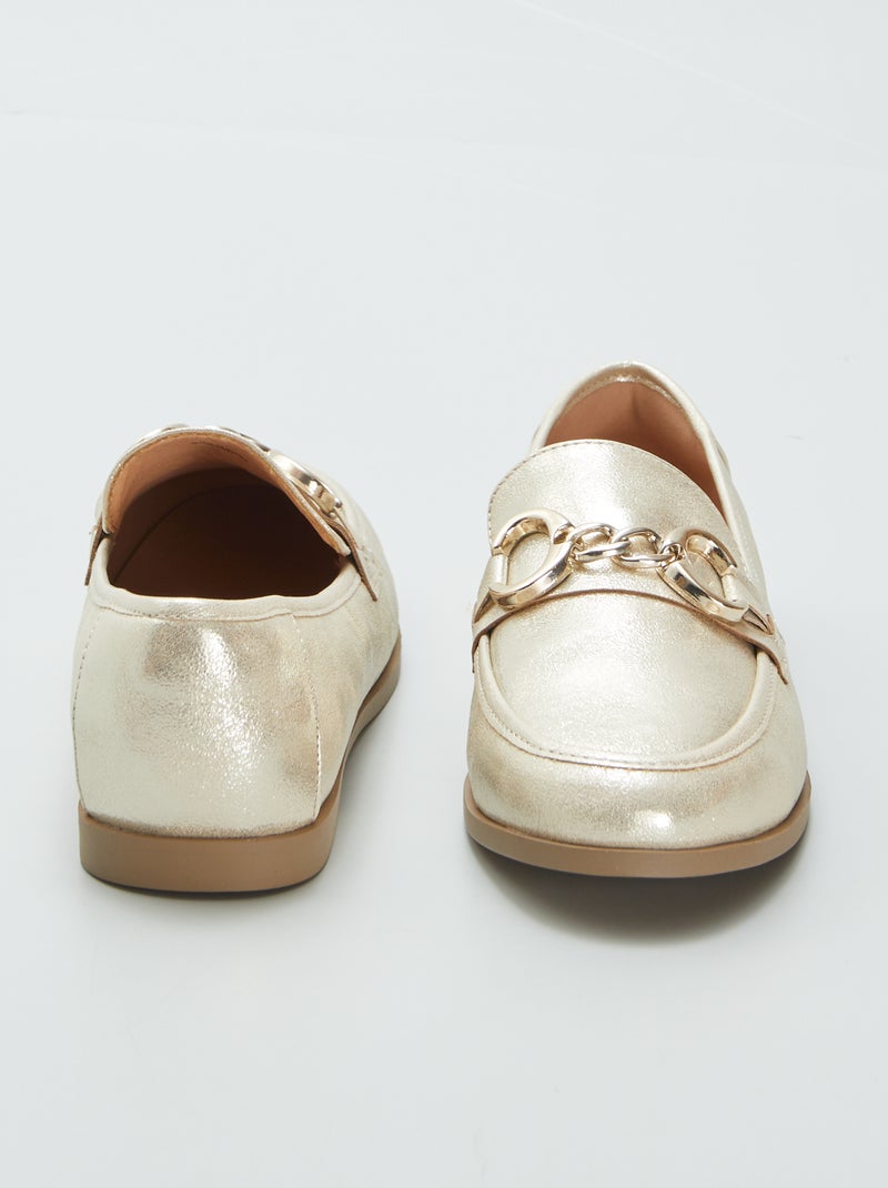 Mocassins en simili Doré - Kiabi