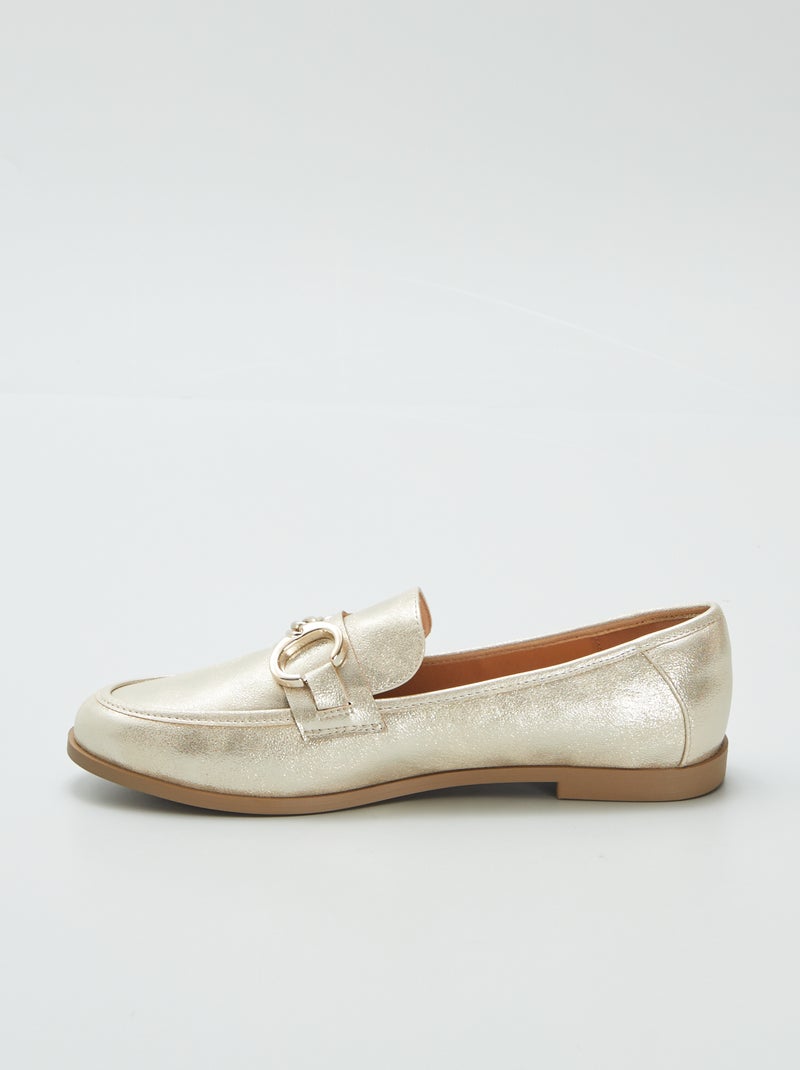 Mocassins en simili Doré - Kiabi