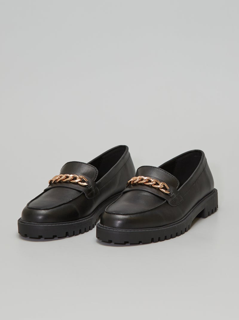 Mocassins en simili noir - Kiabi
