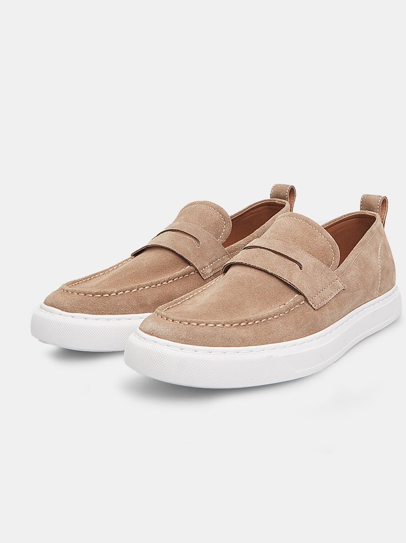 Mocassins en suede BATA Beige - Kiabi