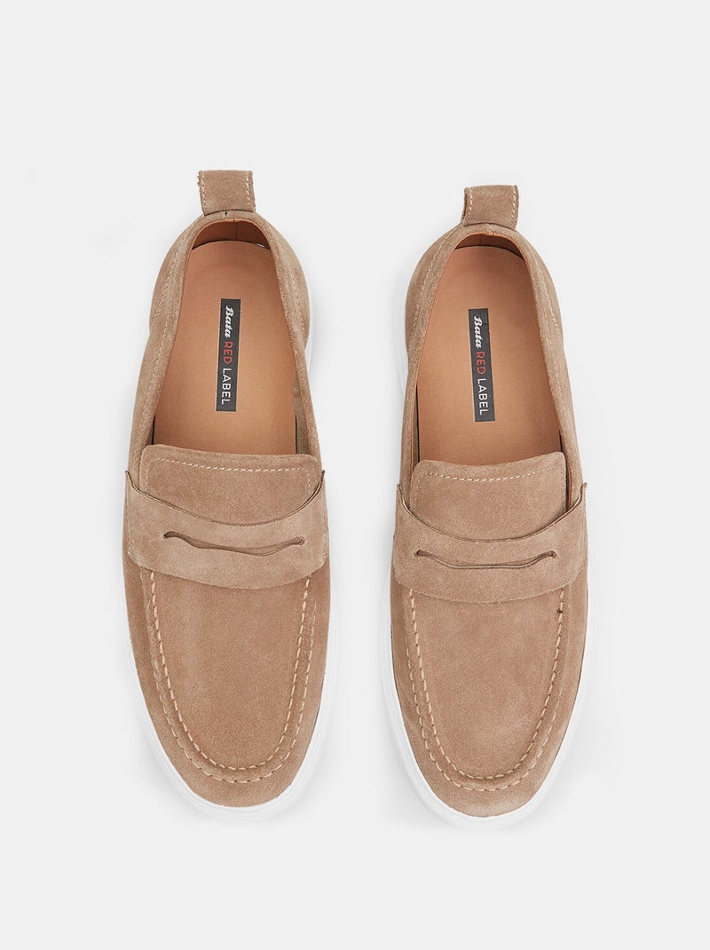 Mocassins en suede BATA Beige - Kiabi