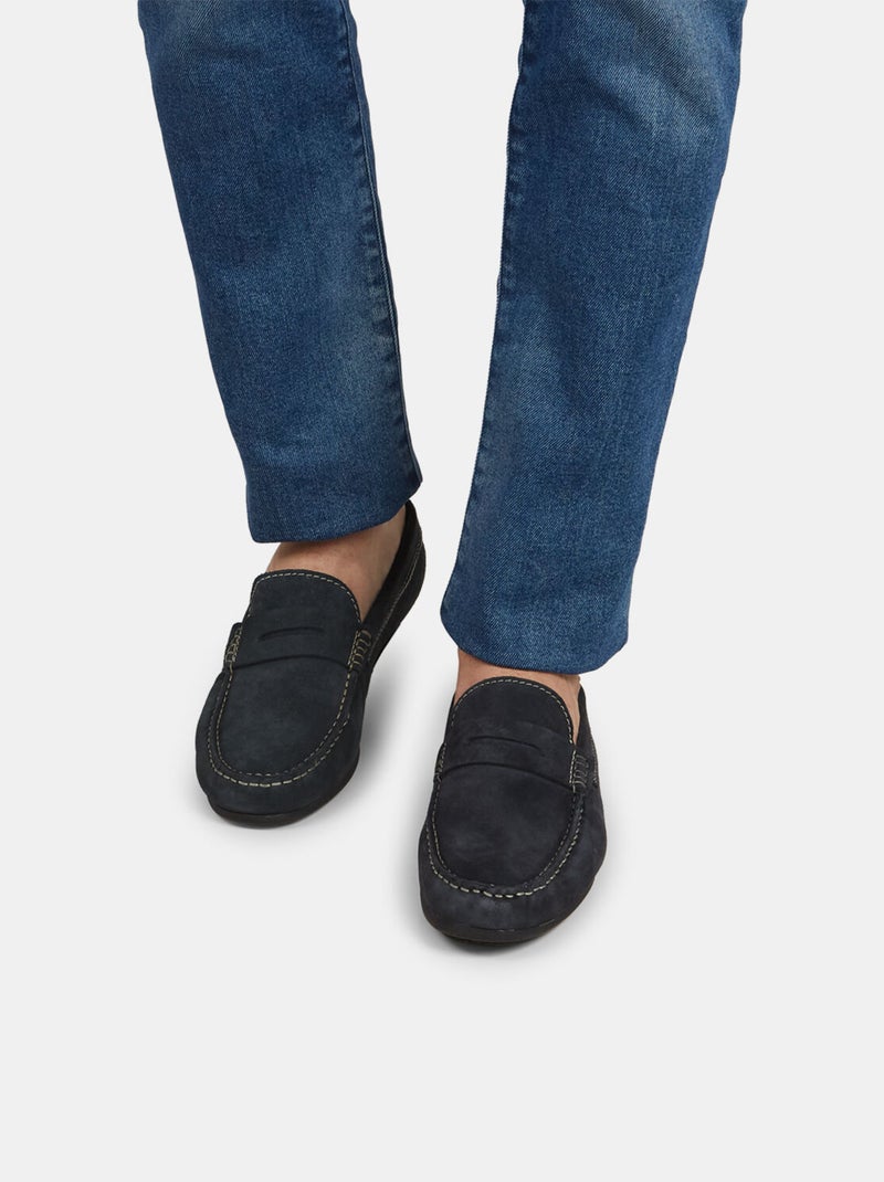 Mocassins en suède BATA Bleu - Kiabi