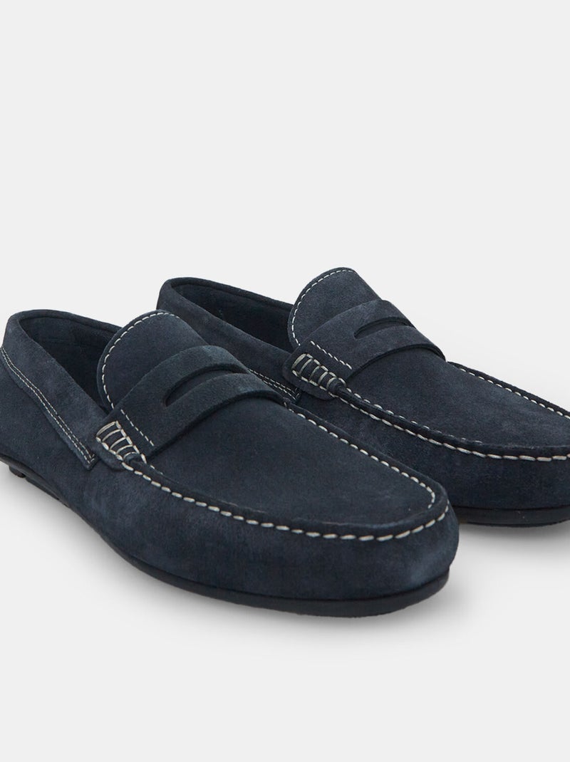 Mocassins en suède BATA Bleu - Kiabi