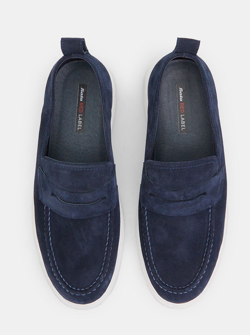 Mocassins en suede BATA Bleu - Kiabi