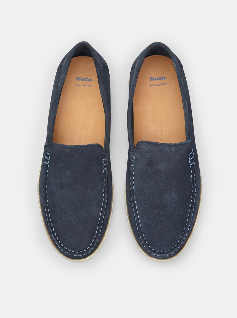 Mocassins en Suede  BATA Bleu - Kiabi
