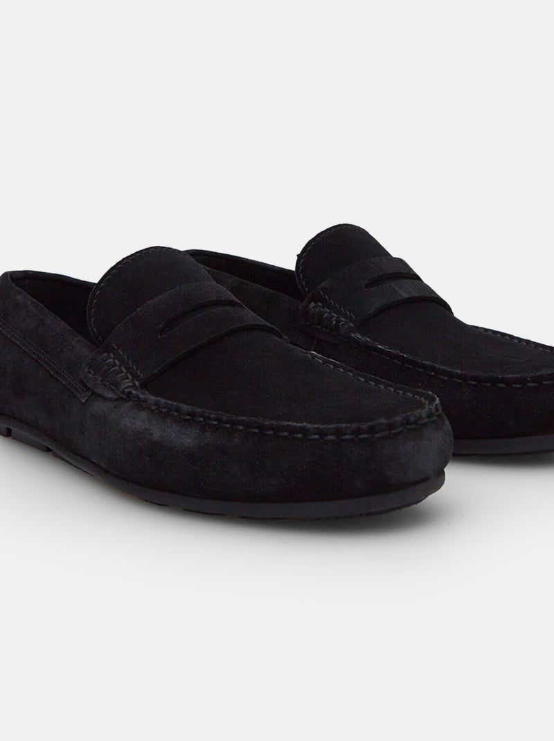 Mocassins en suède BATA Noir - Kiabi
