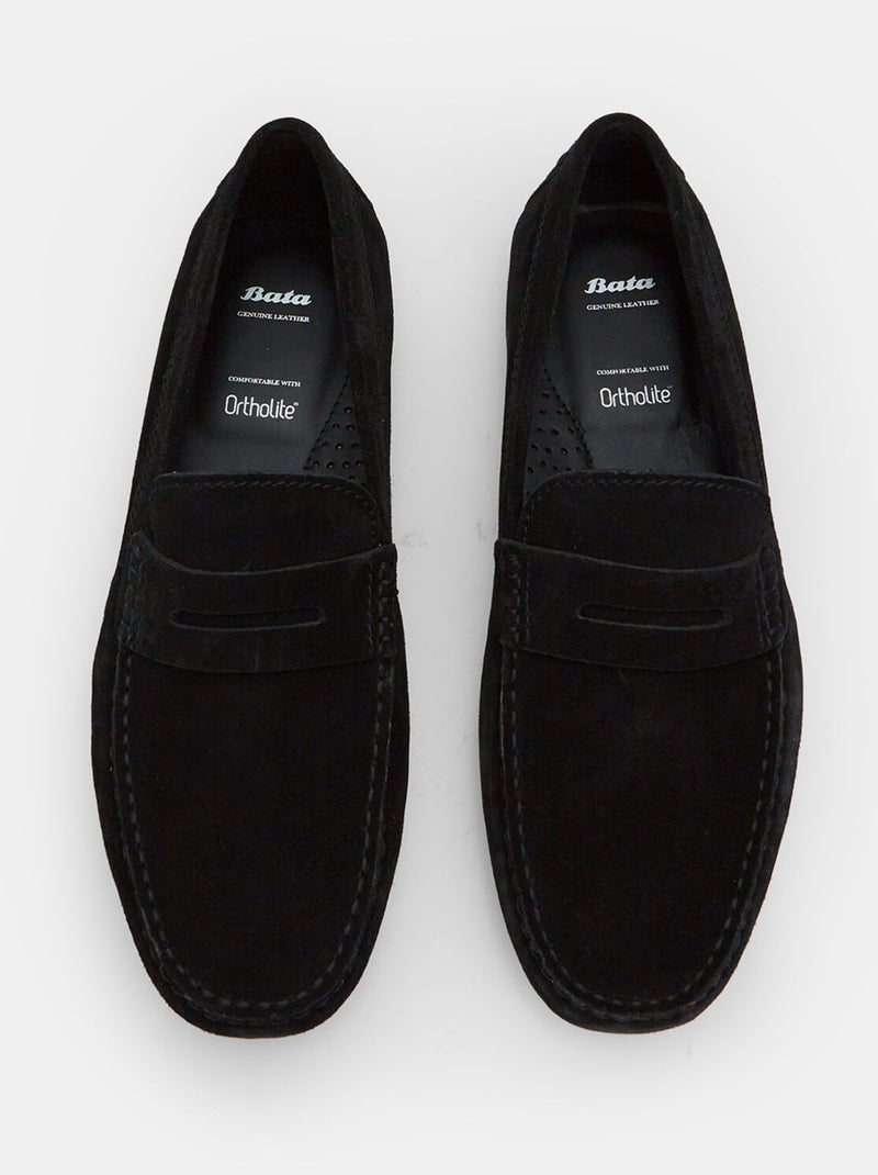 Mocassins en suède BATA Noir - Kiabi