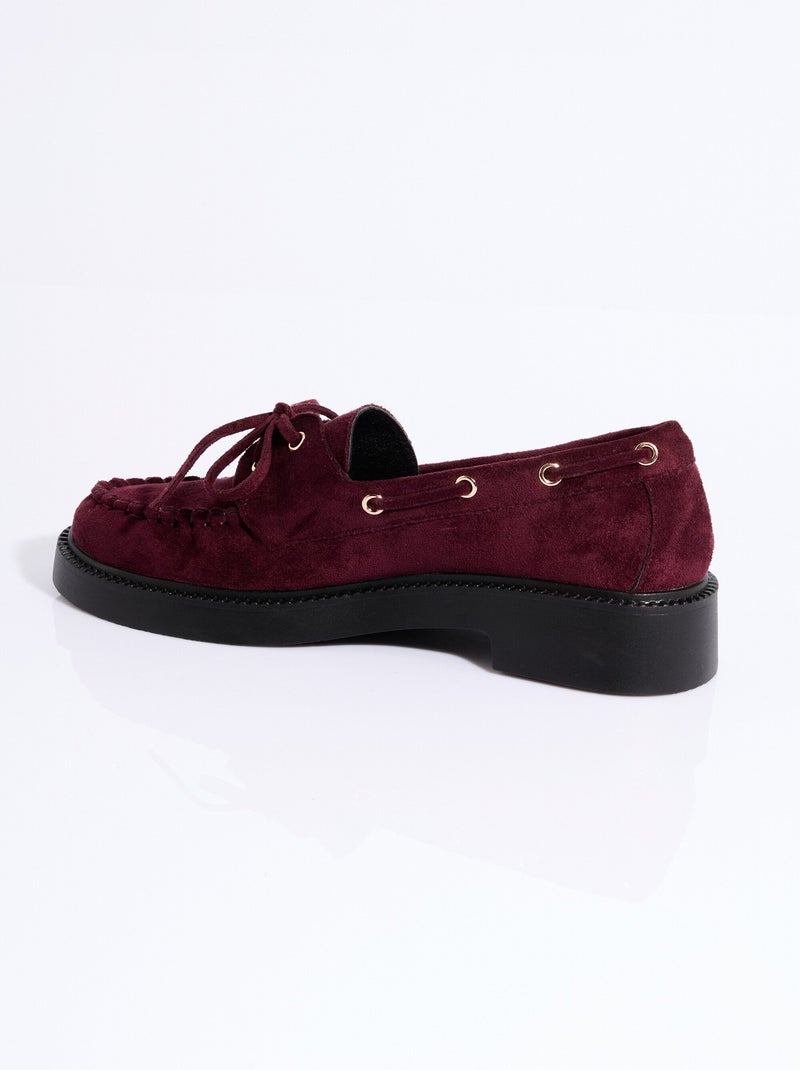 Mocassins en suédine avec oeillets métal - afibel Bordeaux - Kiabi