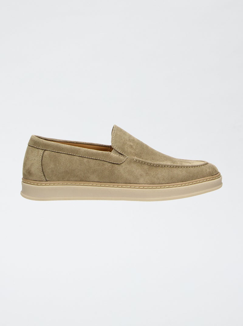 Mocassins en suédine Beige - Kiabi