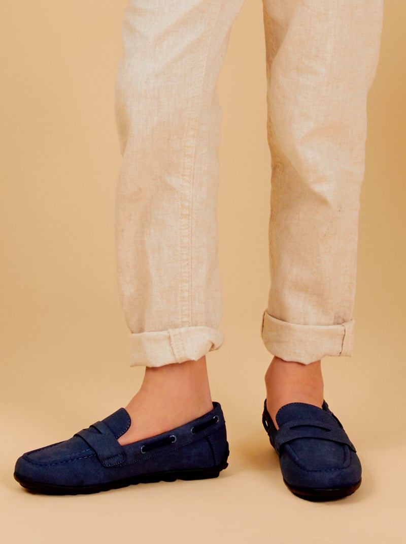 Mocassins en suédine Bleu - Kiabi