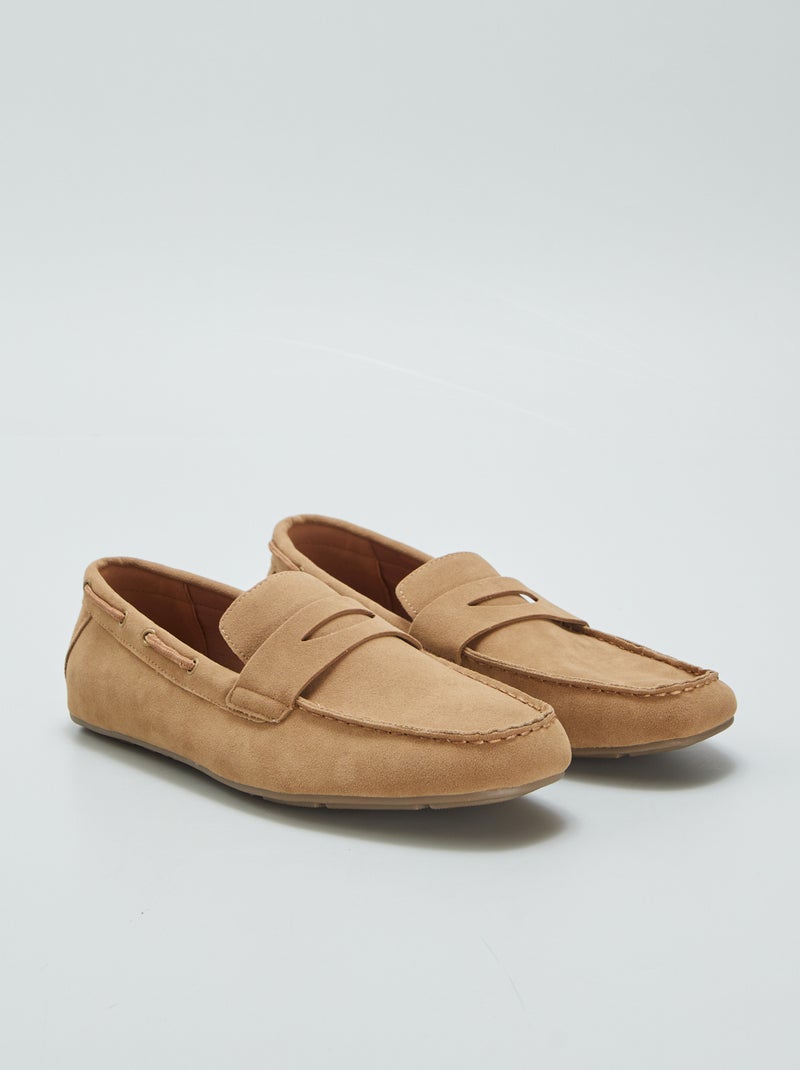 Mocassins en suédine Marron - Kiabi